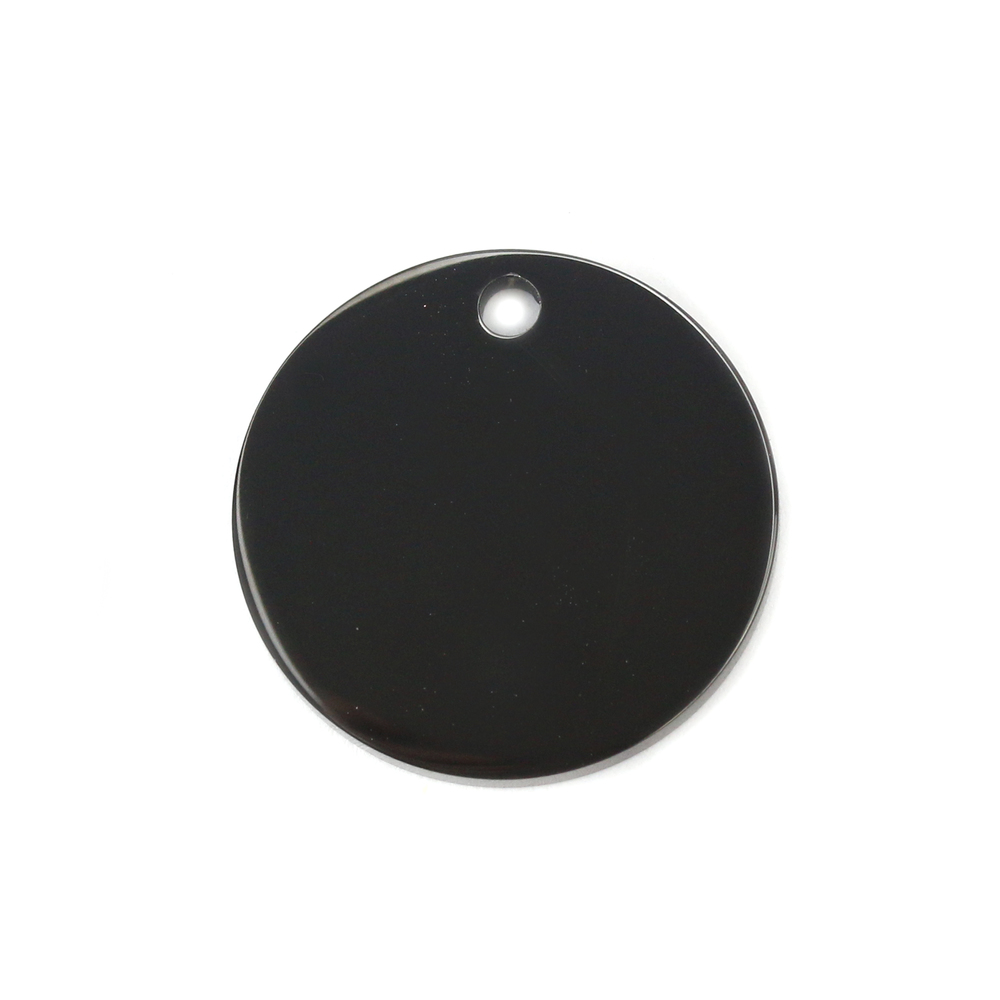 Metal Stamping Blanks Stainless Steel, Black Round, Disc, Circle with Hole, 19mm (.75"), Pack of 5